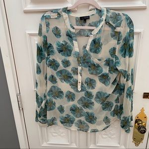 The Limited -  Sheer Floral Blouse - Size MEDIUM